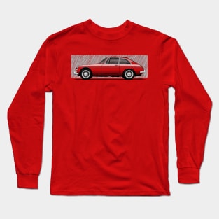 My drawing of the MGB GT transparent with background Long Sleeve T-Shirt